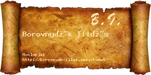 Borovnyák Illés névjegykártya